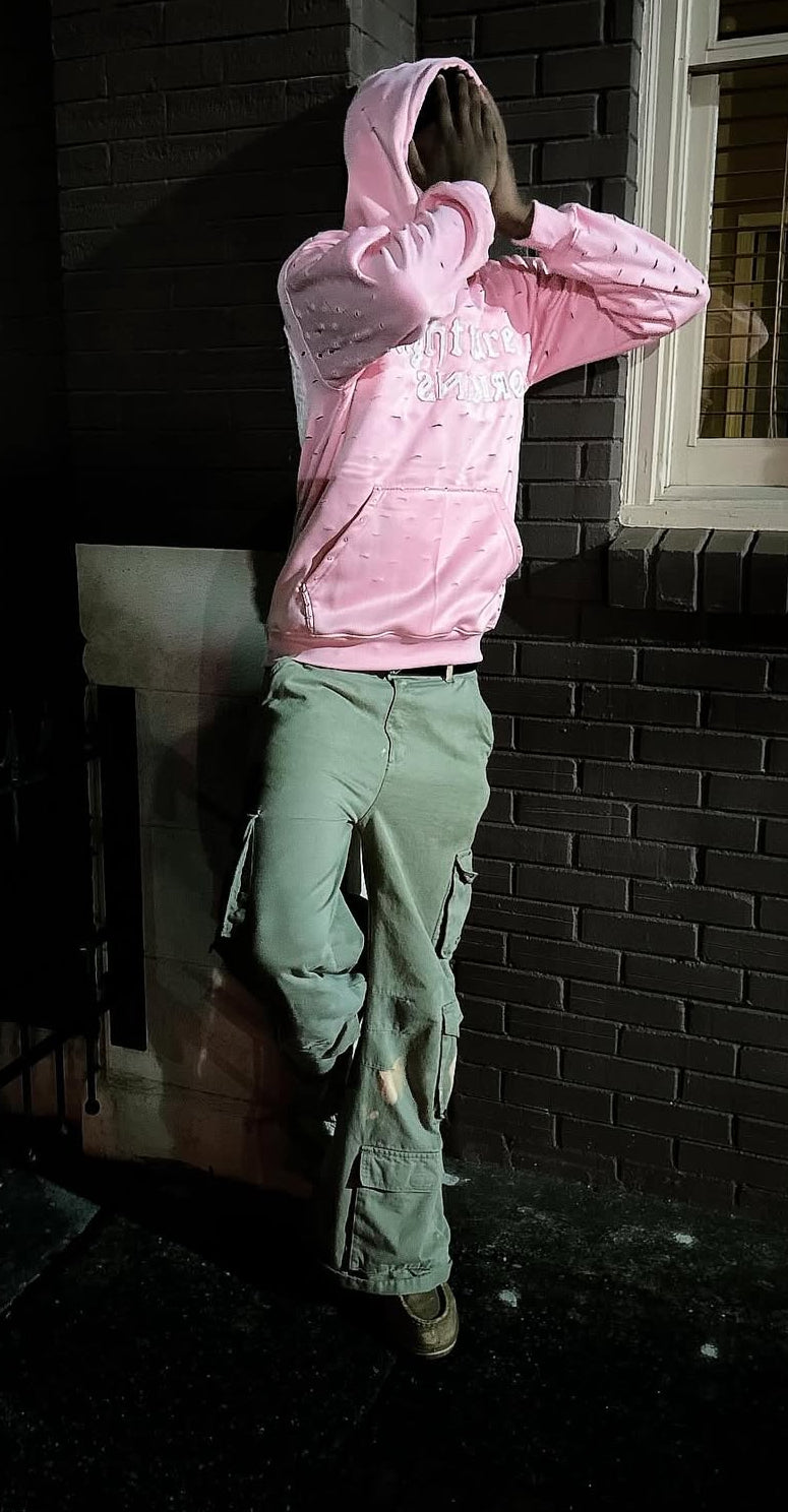 pink hoodie